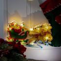 Lampki LED wisząca ozdoba dekoracja okna świąteczna przyssawka sanie Mikołaja