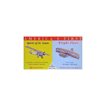 Model plastikowy - Samoloty America's First - Spirit of St Louis / Wright Flyer - Glencoe Models (2szt)