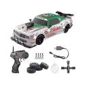 DUŻY Samochód Do Driftu Auto RC Drift 1:16 2,4 GHz PARA DYM Srebrny Dodge 4WD LED