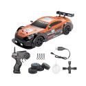 DUŻY Samochód Do Driftu Auto RC Drift 1:16 2,4 GHz PARA DYM 4WD Pomarańczowy Nissan GTR LED