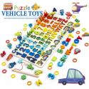 Drewniana zabawka 7 in 1 puzzle alfabet cyfry  montessorii