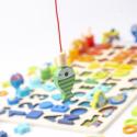 Drewniana zabawka 7 in 1 puzzle alfabet cyfry  montessorii