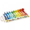 Drewniana zabawka 7 in 1 puzzle alfabet cyfry  montessorii