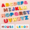 Drewniana zabawka 7 in 1 puzzle alfabet cyfry  montessorii