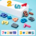 Drewniana zabawka 7 in 1 puzzle alfabet cyfry  montessorii