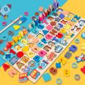 Drewniana zabawka 7 in 1 puzzle alfabet cyfry  montessorii