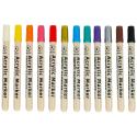 Markery akrylowe do tkanin kamieni pisaki flamastry mazaki wodoodporne DIY 12 szt.
