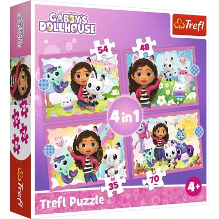 Puzzle 4w1 Przygody Gabi Koci Domek Trefl 34620  G2