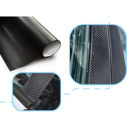 Folia odcinek carbon 4D czarna 1,52x0,5m