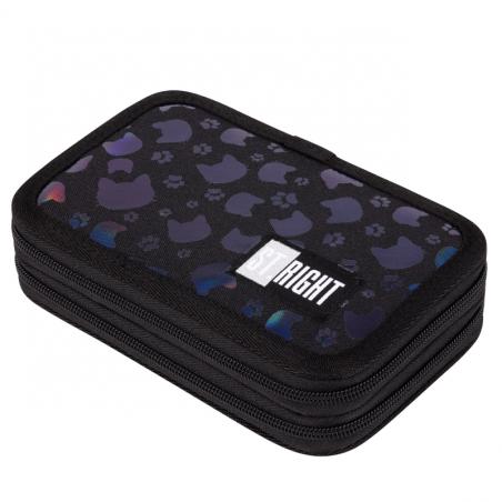 Piórnik dwupoziomowy z wyposażeniem Black cats PC-04 koty G2
