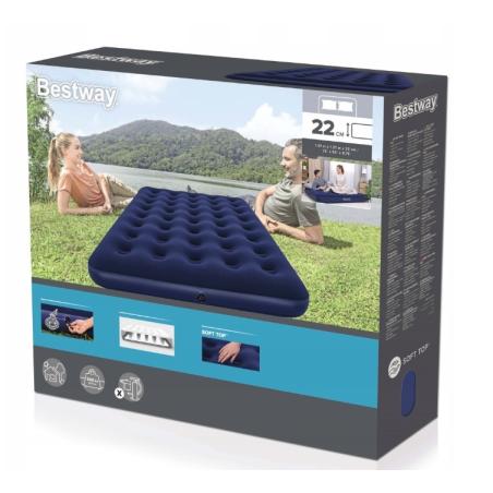 Materac dmuchany dwuosobowy flokowany 1,91 m Bestway  G2