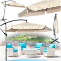 Parasol ogrodowy duży składany z wysięgnikiem 290cm beżowy