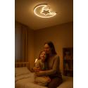 Lampa LED sufitowa plafon do pokoju dziecięcego ściemniana LUMELA + pilot księżyc biała