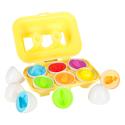 Układanka edukacyjna sorter dopasuj kształty jajka montessori owoce warzywa 6szt