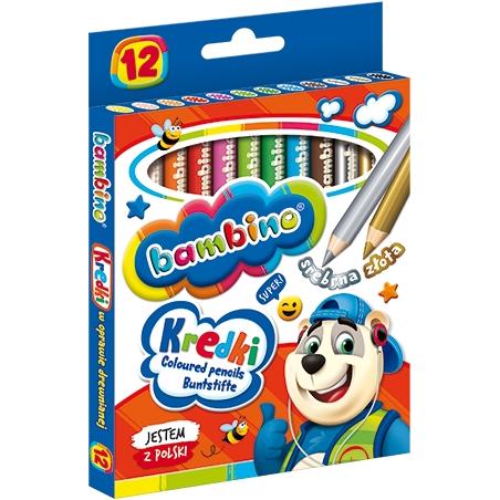 Kredki w oprawie drewnianej 12 kolorów Bambino  G2