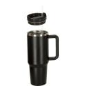 Kubek termiczny ze słomką i uchwytem termos 1200ml czarny