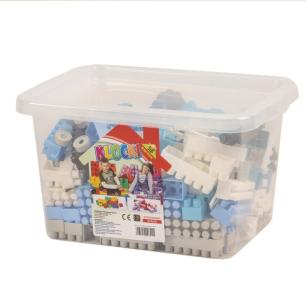 DUŻE PLASTIKOWE KLOCKI W POJEMNIKU 200 EL PASTELOWE  G3