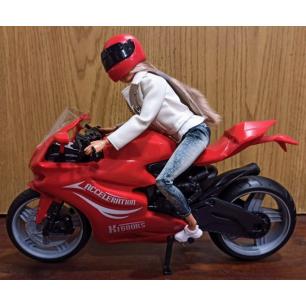 Lalka na Motorze Sportowym Ścigaczu Motor Czerwony  A1