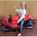 Lalka na Motorze Sportowym Ścigaczu Motor Czerwony  A1