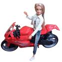 Lalka na Motorze Sportowym Ścigaczu Motor Czerwony  A1
