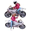 Lalka na Motorze Sportowym Ścigaczu Motor Biały  A1