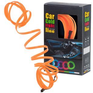Oświetlenie ambientowe LED do samochodu auta USB 12V taśma 5m pomarańczowa