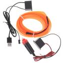 Oświetlenie ambientowe LED do samochodu auta USB 12V taśma 5m pomarańczowa