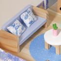 Domek w walizce hotel spa dla zwierząt drewniane mebelki figurki