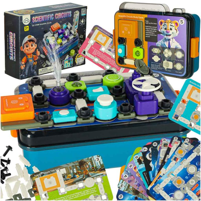 Mały elektryk elektronik zestaw edukacyjny 12 kart 58 elementów Mały elektryk elektronik zestaw edukacyjny 12 kart 58 elementów