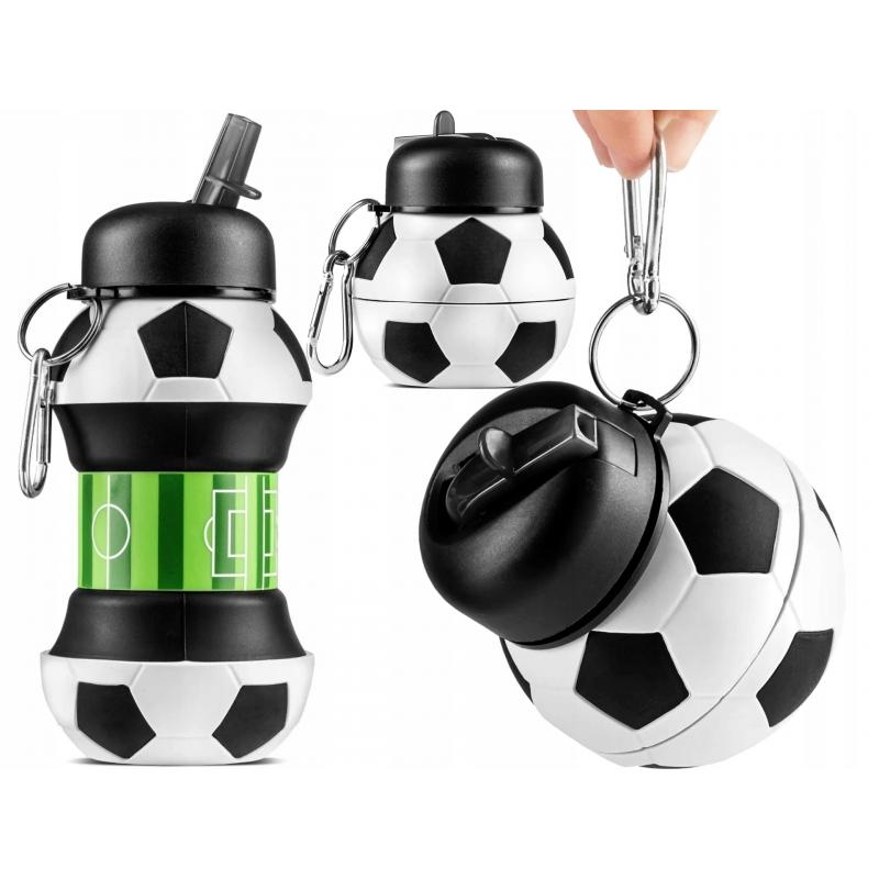 Silikonowy Składany Bidon dla dzieci Piłka Nożna 550 ml G2 Silikonowy Składany Bidon dla dzieci Piłka Nożna 550 ml G2