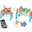 Multifunkcyjny Edukacyjny Stolik 2w1 Pianinko Ciuchcia Mikrofon Klocki Bluetooth Akumulator