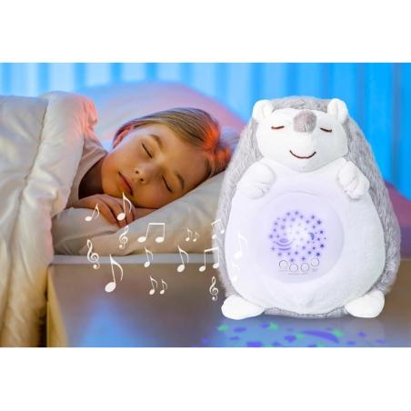 Pluszowy Jeż Jeżyk PROJEKTOR Maskotka Emituje Biały Szum Usypiacz Pomaga Zasnąć Zabawka Dla Dzieci