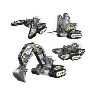 Klocki Konstrukcyjne 176 El. Zestaw do składania MASZYNY BUDOWALNE 4w1 RC Koparka Czołg Wózek Widłowy