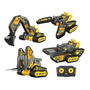 Klocki Konstrukcyjne 176 El. Zestaw do składania MASZYNY BUDOWALNE 4w1 RC Koparka Czołg Wózek Widłowy