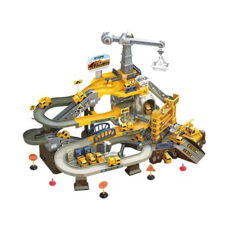 Zjazd samochodowy Tor Kulkowy PLAC BUDOWY Garaż Parking Zjeżdżalnia Dźwig