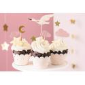 Dekoracje do muffinek babeczek - Bocian 11cm-12cm 7 sztuk