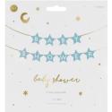 Baner napis na baby shower gwiazdki jasnoniebieskie 290cm x 16,5cm