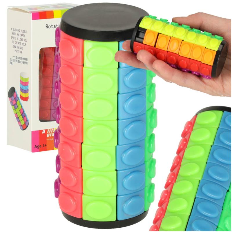 Układanka logiczna łamigłówka walec obrotowy 7 rzędów Układanka logiczna łamigłówka walec obrotowy 7 rzędów