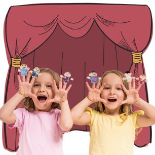 Pacynki palczatki pluszowe kukiełki na palce rodzinka teatrzyk zestaw 6 sztuk