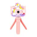 Aparat fotograficzny cyfrowy dla dzieci na statywie jednorożec różowy