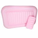 Materac dmuchany do pływania z poduszką różowy