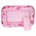 Materac dmuchany do pływania z poduszką różowy