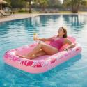 Materac dmuchany do pływania z poduszką różowy