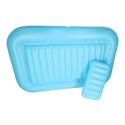 Materac dmuchany do pływania, leżak do opalania z poduszką niebieski