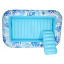 Materac dmuchany do pływania, leżak do opalania z poduszką niebieski