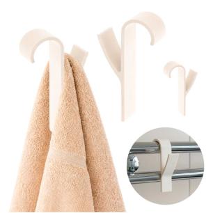 Wieszak haczyk na grzejnik kaloryfer łazienkowy kremowy
