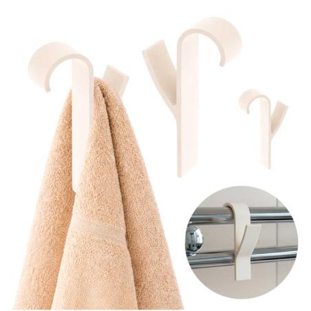 Wieszak haczyk na grzejnik kaloryfer łazienkowy kremowy