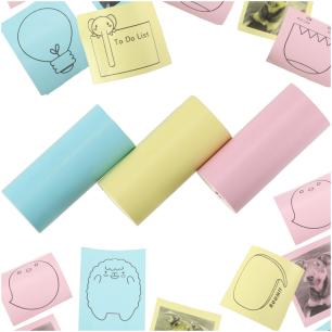 Rolki termiczne papier do drukarki aparatu 5,7cm x 3m 3 sztuki kolorowe