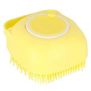 Szczotka silikonowa czyścik myjka do mycia psów kotów z dozownikiem żółta