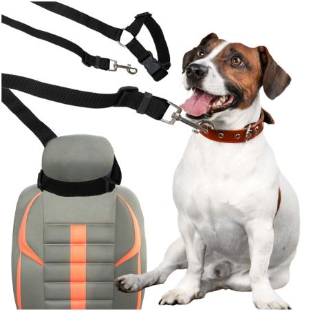 Smycz dla psa kota pas bezpieczeństwa do auta samochodu na zagłówek bezpieczny mocny